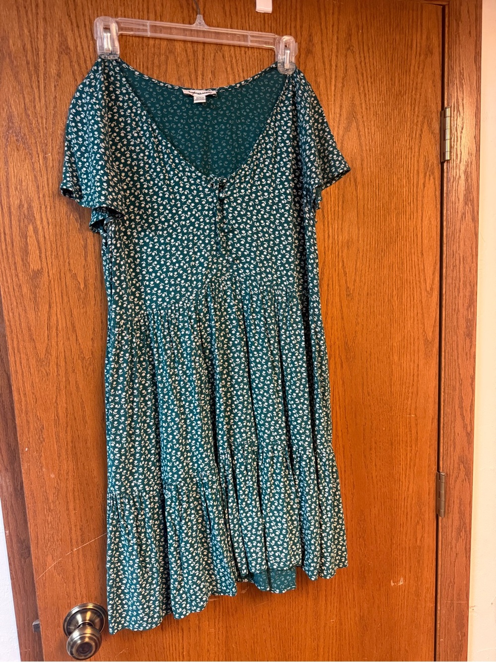 American Eagle Outfitters Teal Green Floral Blouse - Picture 2 of 6